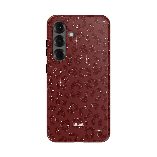 Burgundy Cheetah Print Samsung Case