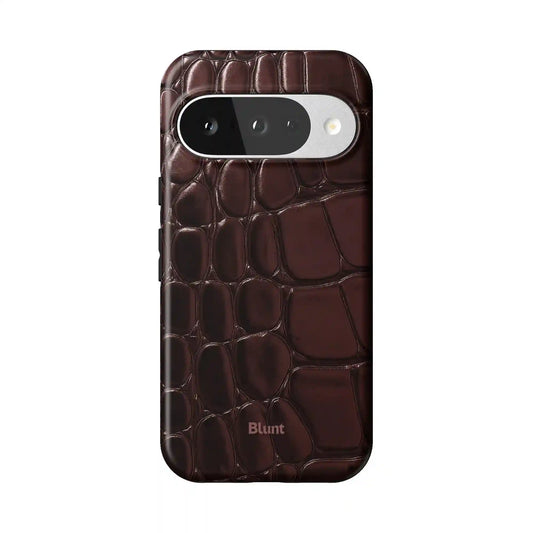 Oxblood Croc Pixel Case