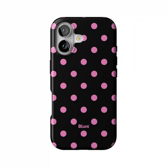 Pink and Black Polka iPhone Case