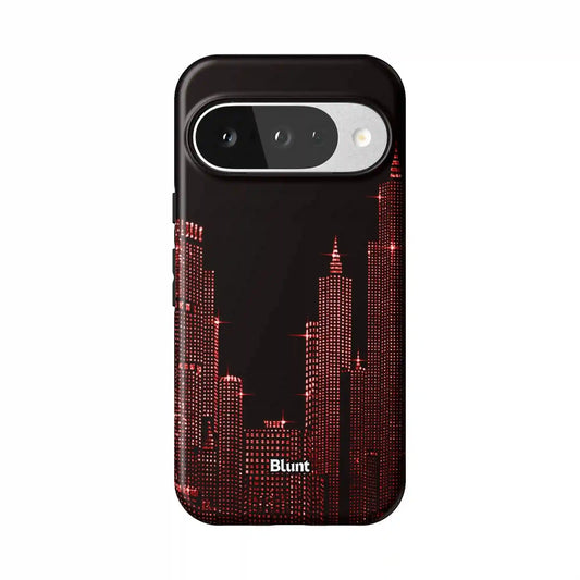 Red Nyc Skyeline Pixel Case