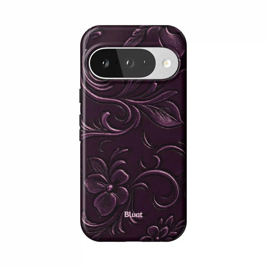 Plum Tooled Leather Pixel Case