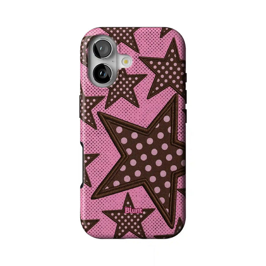 Pink Polka Star iPhone Case