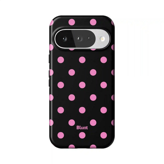 Pink and Black Polka Pixel Case