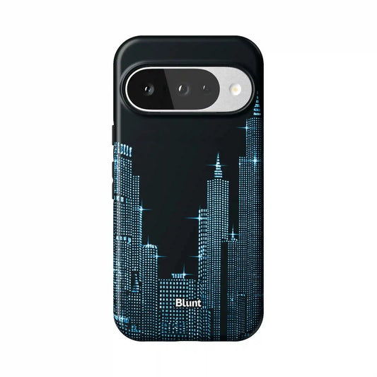 Blue Nyc Skyeline Pixel Case