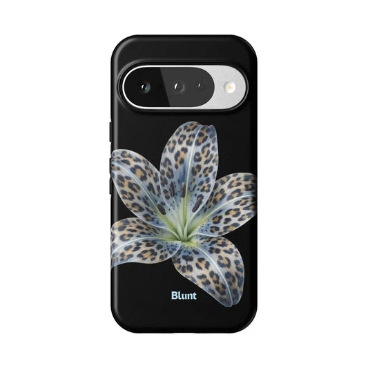 Blue Leopard Bloom Pixel Case