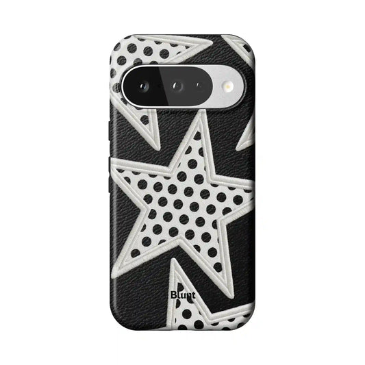Noir Polka Star Pixel Case
