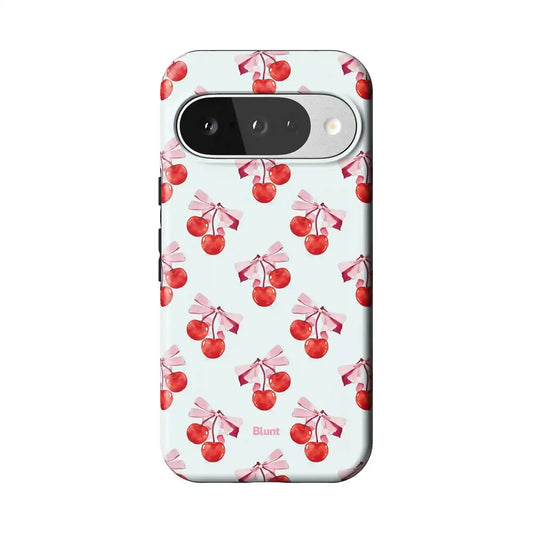 White Cherry Pixel Case