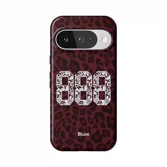 888 Maroon Cheetah Pixel Case