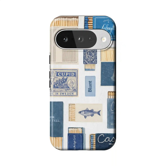 Teal flame Pixel Case