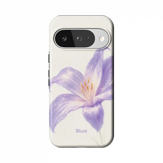 White Lilac Lilly Pixel Case