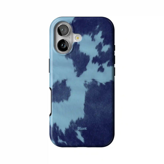 Blue Cow Print iPhone Case