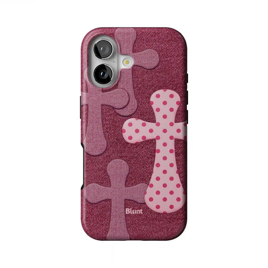 Pink Polka Patch iPhone Case