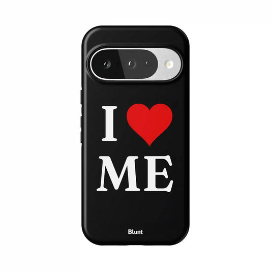 I Love Me in Black Pixel Case