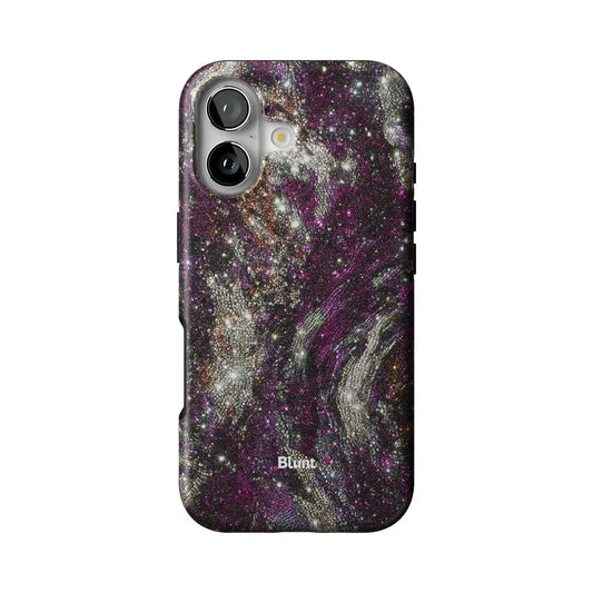 Purple Midnight Marble iPhone Case