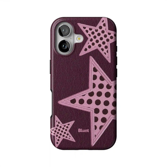Plum Polka Star iPhone Case