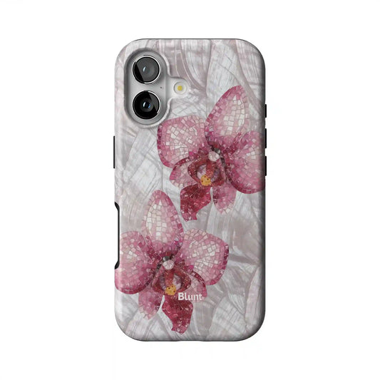 Pink Mosaic Orchids iPhone Case