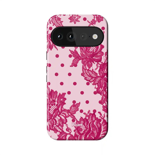 Pink Polka Bloom Pixel Case