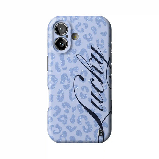 Blue Cheetah Lucky Statement iPhone Case