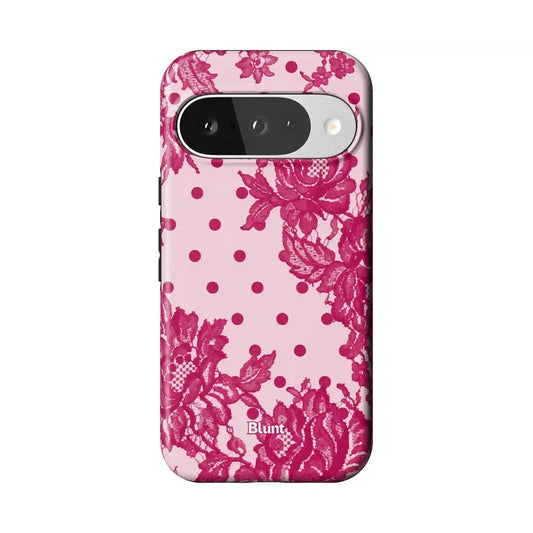 Pink Polka Bloom Pixel Case