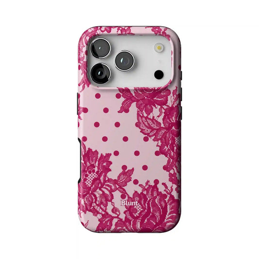 Pink Polka Bloom iPhone Case