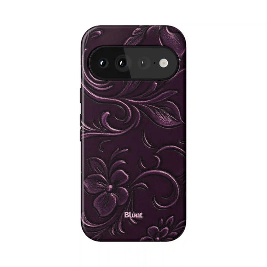 Plum Tooled Leather Pixel Case
