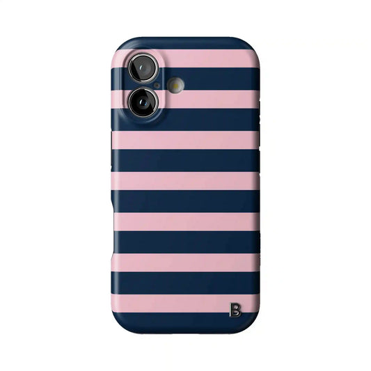 Blueberry Blush Stripe Statement iPhone Case