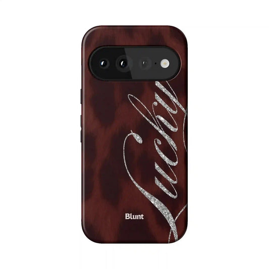 Brown Cheetah Lucky Pixel Case