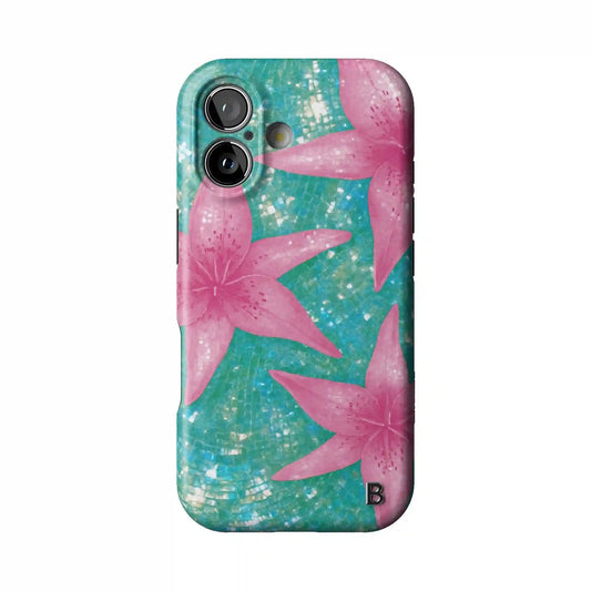 Turquoise Solar Lily Statement iPhone Case