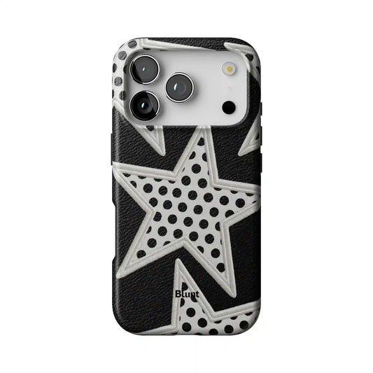 Noir Polka Star iPhone Case