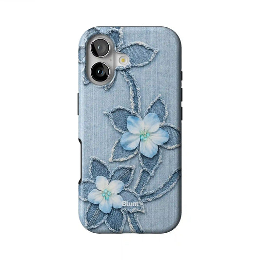 Denim Blue Bloom iPhone Case