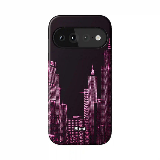 Pink Nyc Skyeline Pixel Case