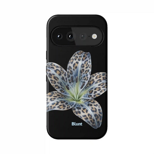 Blue Leopard Bloom Pixel Case