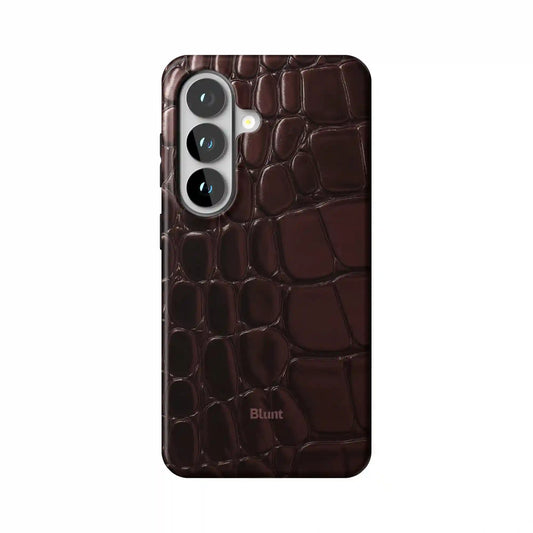 Oxblood Croc Samsung Case
