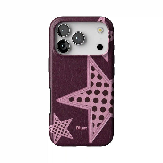 Plum Polka Star iPhone Case