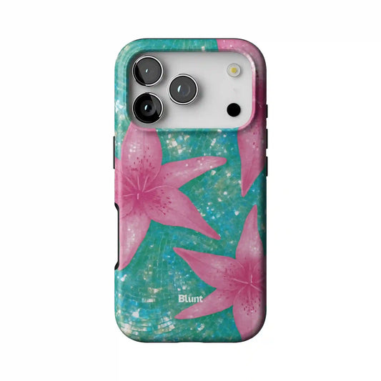 Turquoise Solar Lily iPhone Case