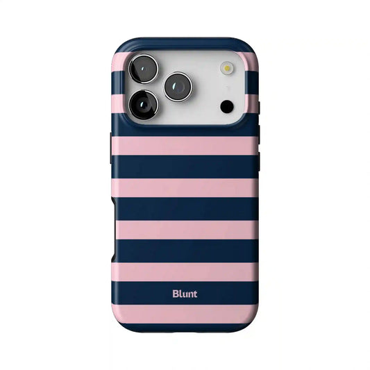 Blueberry Blush Stripe iPhone Case