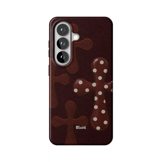 Maroon Polka Cross Samsung Case