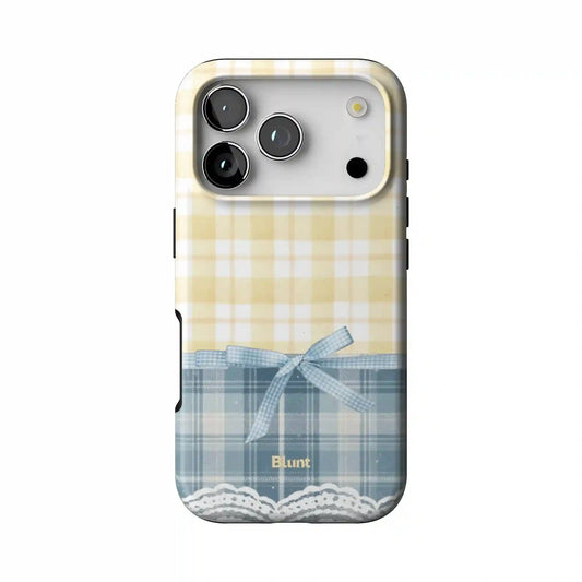 Blue Lemonplaid iPhone Case