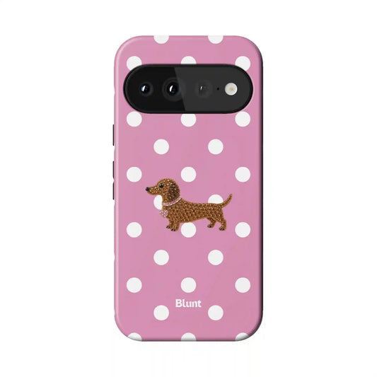 Polka Doxie Pixel Case