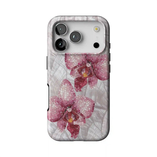 Pink Mosaic Orchids iPhone Case