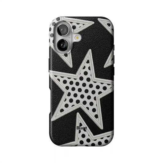 Noir Polka Star iPhone Case