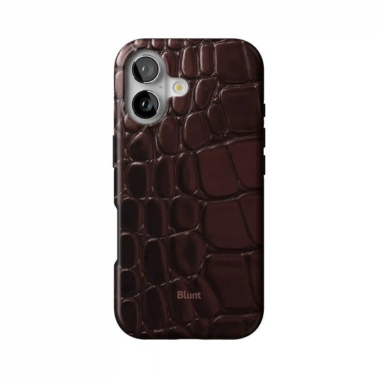 Oxblood Croc iPhone Case