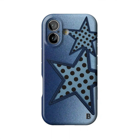 Blue Polka Star Statement iPhone Case
