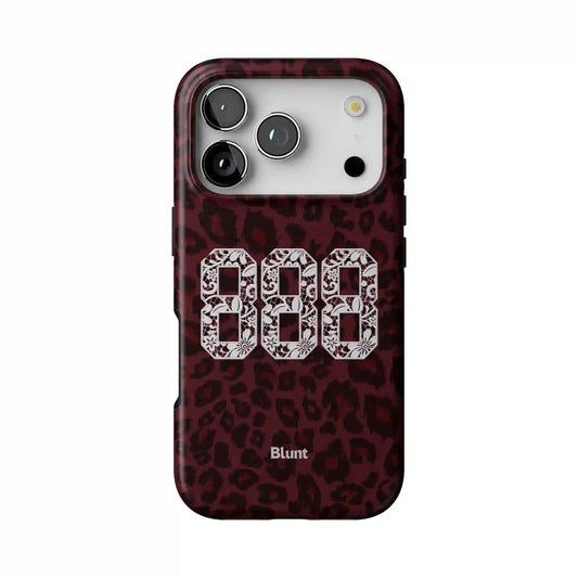 888 Maroon Cheetah iPhone Case