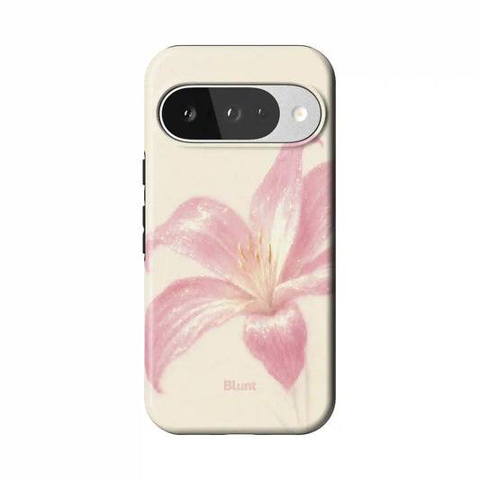 White Blushed Lilly Pixel Case