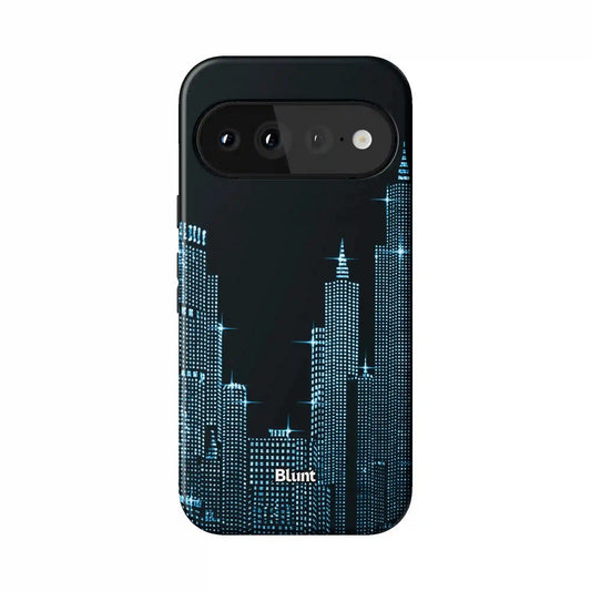 Blue Nyc Skyeline Pixel Case