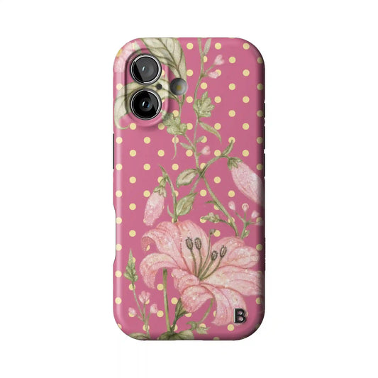Cherry Blossom Dot Statement iPhone Case