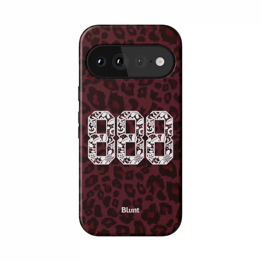 888 Maroon Cheetah Pixel Case