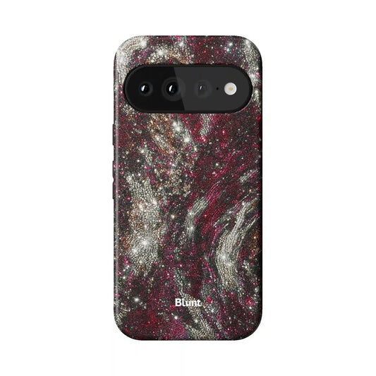 Red Midnight Marble Pixel Case