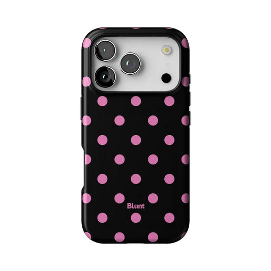Pink and Black Polka iPhone Case